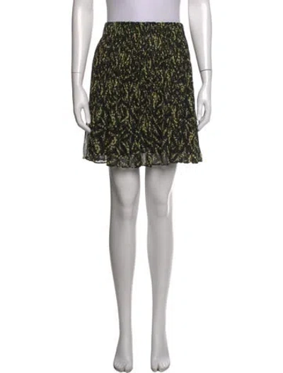 Pre-owned Ba&sh Floral Print Mini Skirt In Black