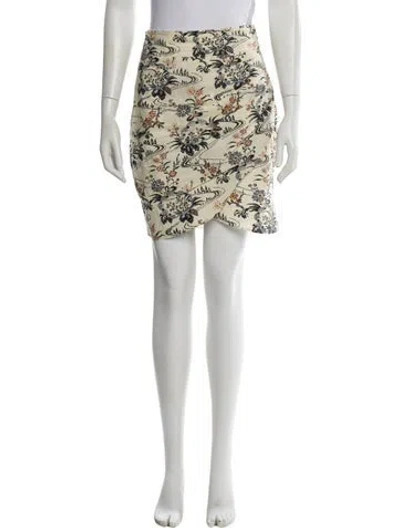 Pre-owned Ba&sh Floral Print Mini Skirt In Neutral