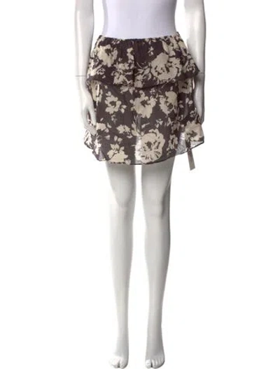 Pre-owned Ba&sh Floral Print Mini Skirt In Purple