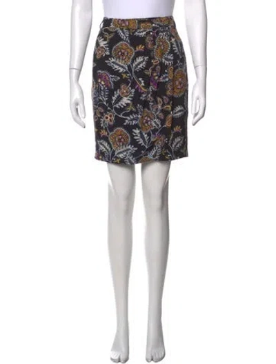 Pre-owned Ba&sh Floral Print Mini Skirt W/ Tags In Black
