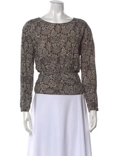 Pre-owned Ba&sh Floral Print Scoop Neck Blouse In Multicolor