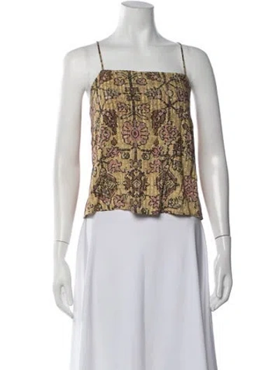 Pre-owned Ba&sh Floral Print Square Neckline Top In Multicolor