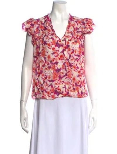Pre-owned Ba&sh Floral Print V-neck Blouse