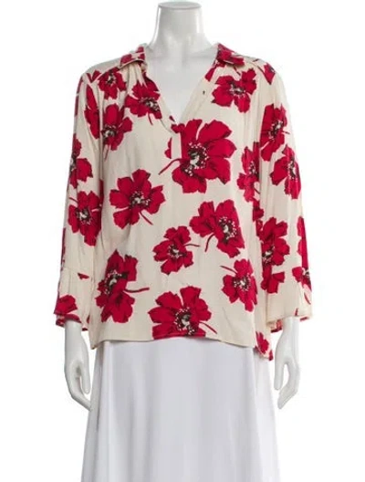 Pre-owned Ba&sh Floral Print V-neck Blouse
