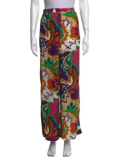 Pre-owned Ba&sh Floral Print Wide Leg Pants In Multicolor