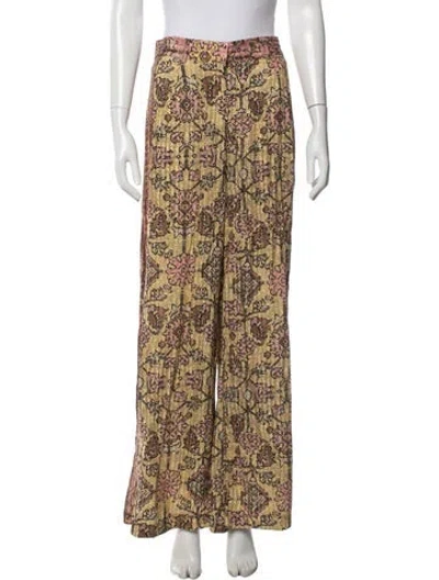 Pre-owned Ba&sh Floral Print Wide Leg Pants In Multicolor