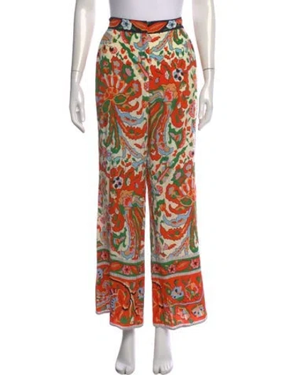 Pre-owned Ba&sh Floral Print Wide Leg Pants In Neutral