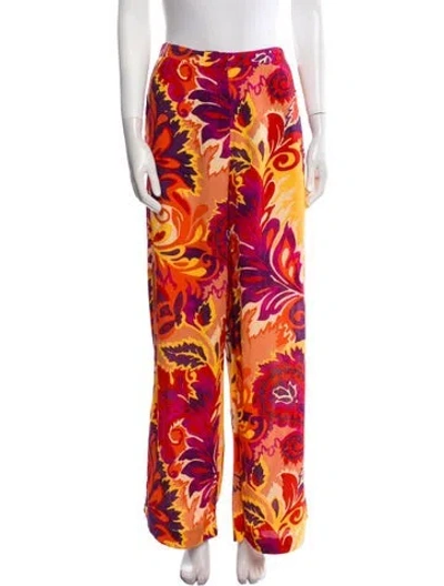 Pre-owned Ba&sh Floral Print Wide Leg Pants W/ Tags In Purple