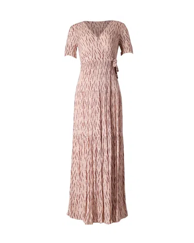 Ba&sh Ba & Sh Floral Print Wrap Maxi Dress In Pink Viscose In Nude