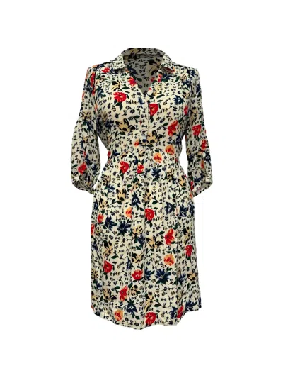 Pre-owned Ba&sh Floral-print Mini Dress In Neutral