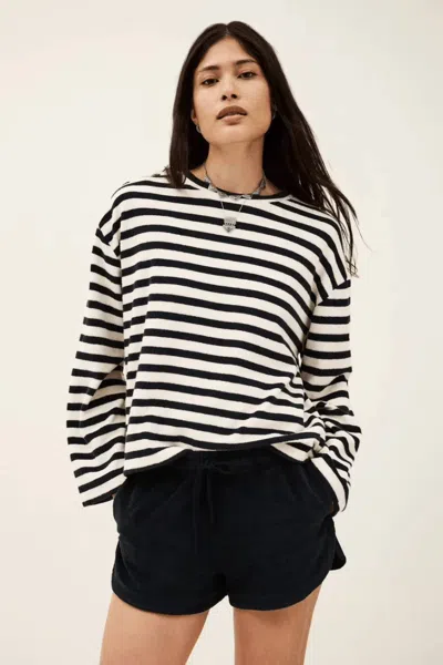 Ba&sh Foley Three-quarter Sleeve Top In Black White