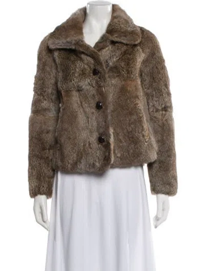 Pre-owned Ba&sh Fur Jacket In Brown