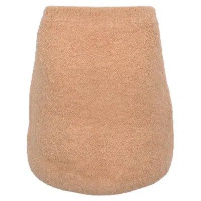 Ba&sh Ba & Sh Fur-accent Mini Skirt In Beige Wool In Brown