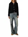 Ba&sh Gabriel Cropped Jacket In Marine In Black