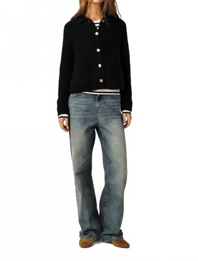 Ba&sh Gabriel Cropped Jacket In Marine In Black