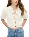 Ba&sh Garance Cropped Knit Top In White