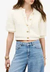 Ba&sh Garance Cropped Knit Top In White