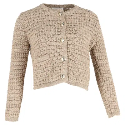 Ba&sh Ba & Sh Gaston Long Sleeved Cardigan In Gold Viscose In Neutral