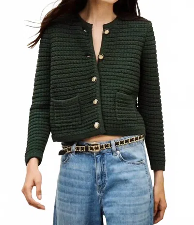 Ba&sh Gilet Gaspard Cardigan In Forest In Green