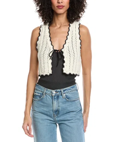 Ba&sh Gilet Samia Cardigan In White