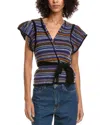 Ba&sh Gilet Wool-blend Wrap Top In Blue