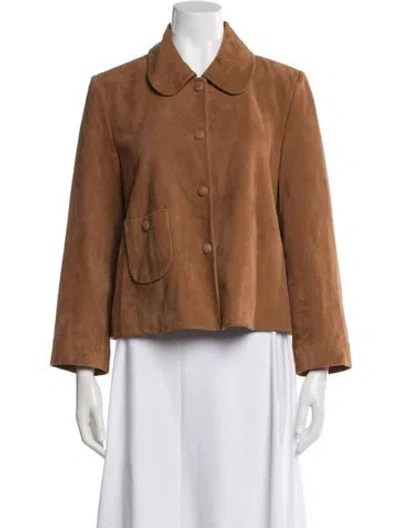 Pre-owned Ba&sh Goat Leather Jacket In Brown