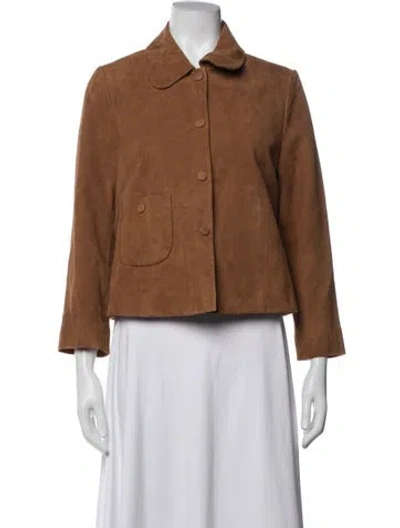 Pre-owned Ba&sh Goat Leather Jacket In Brown