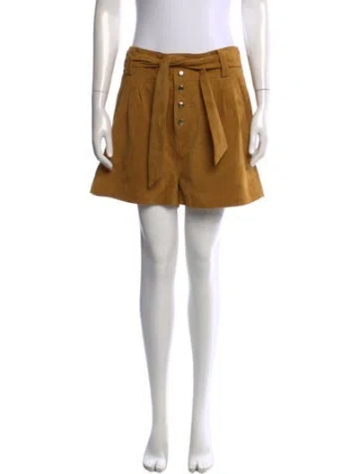 Pre-owned Ba&sh Goat Leather Mini Shorts In Neutral