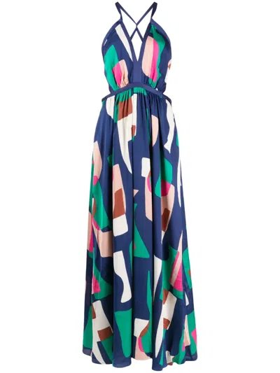 Ba&sh Goomy Geometric-print Maxi Dress In Multicolour