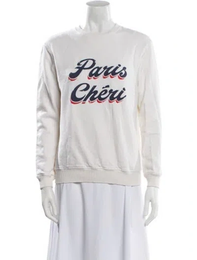 Pre-owned Ba&sh Graphic Print Crew Neck Sweatshirt In White