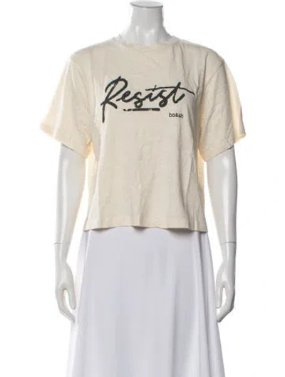Pre-owned Ba&sh Graphic Print Crew Neck T-shirt In Neutrals