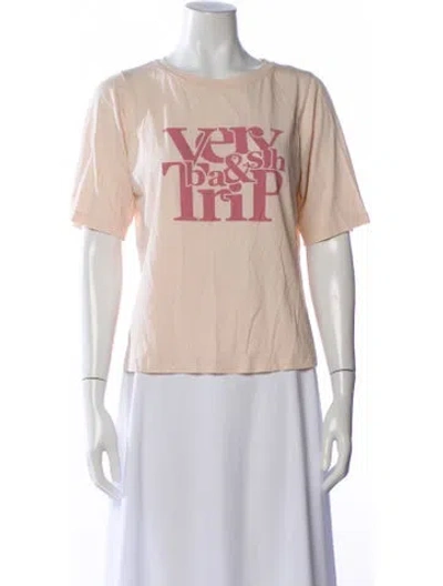 Pre-owned Ba&sh Graphic Print Crew Neck T-shirt In Pink