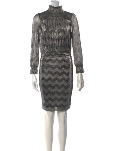 Pre-owned Ba&sh Graphic Print Knee-length Dress In Grey