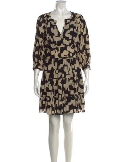 Pre-owned Ba&sh Graphic Print Mini Dress In Black