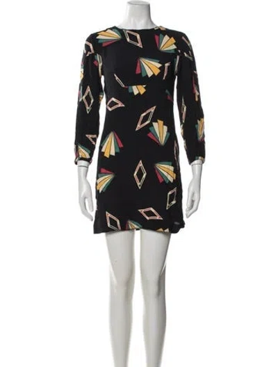 Pre-owned Ba&sh Graphic Print Mini Dress In Blue