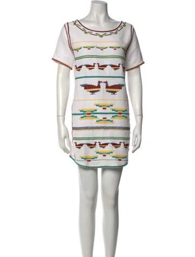 Pre-owned Ba&sh Graphic Print Mini Dress In White