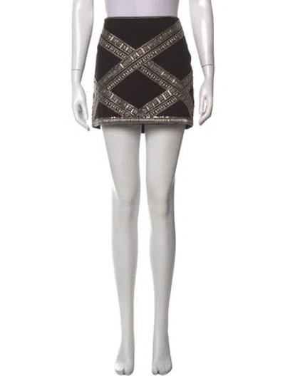 Pre-owned Ba&sh Graphic Print Mini Skirt In Gold/metallic