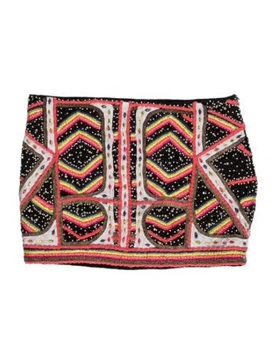 Pre-owned Ba&sh Graphic Print Mini Skirt In Red