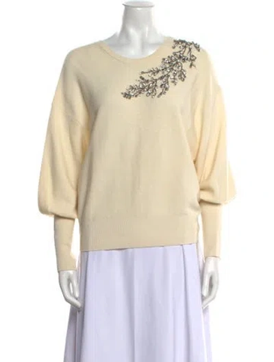 Pre-owned Ba&sh Graphic Print Scoop Neck Sweater In Neutral