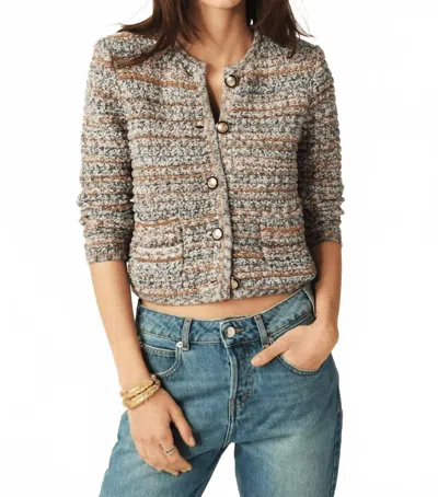 Ba&sh Guspa Cardigan In Multi Beige In Gray