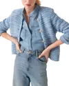 Ba&sh Crochet-knit Button-up Cardigan In Blue
