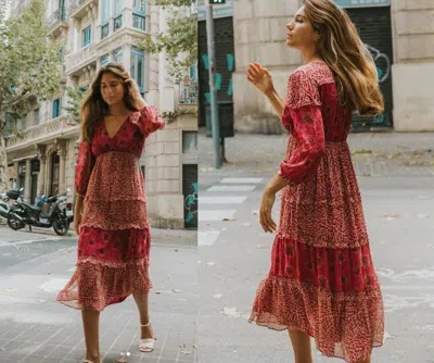 Pre-owned Ba&sh Gypsie Midi Dress, Pink Size 0(us2), 1(us4) $475