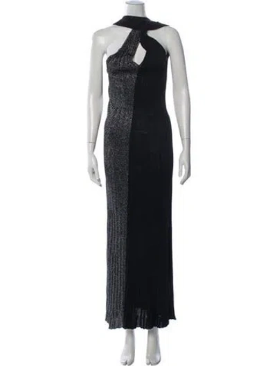 Pre-owned Ba&sh Halterneck Long Dress In Blue