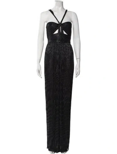 Pre-owned Ba&sh Halterneck Long Dress In Multi