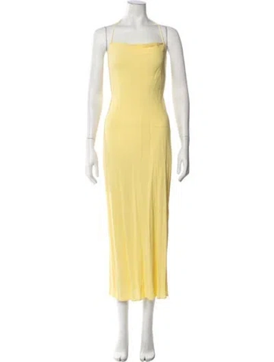 Pre-owned Ba&sh Halterneck Long Dress W/ Tags In Yellow