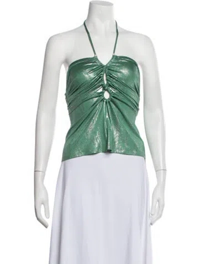 Pre-owned Ba&sh Halterneck Sleeveless Top W/ Tags In Blue