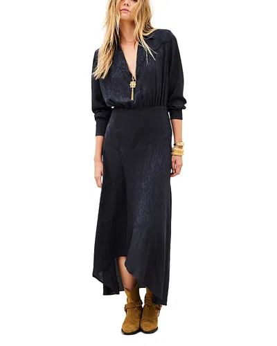 Ba&sh Ba & Sh Helia Asymmetric Jacquard Knit Dress In Black