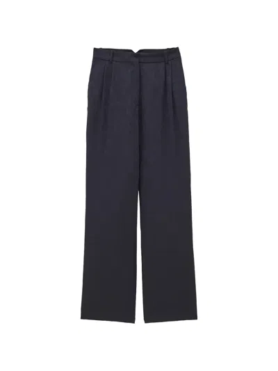 Ba&sh Heloy Jacquard Straight-leg Trousers In Blue