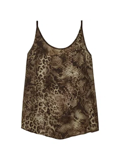 Ba&sh Hemlock Animal-print Blouse In Brown