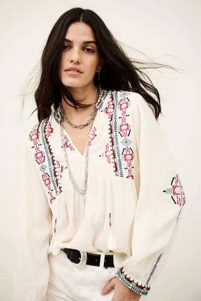 Ba&sh Henley Collar Blouse Tilt For Women In White